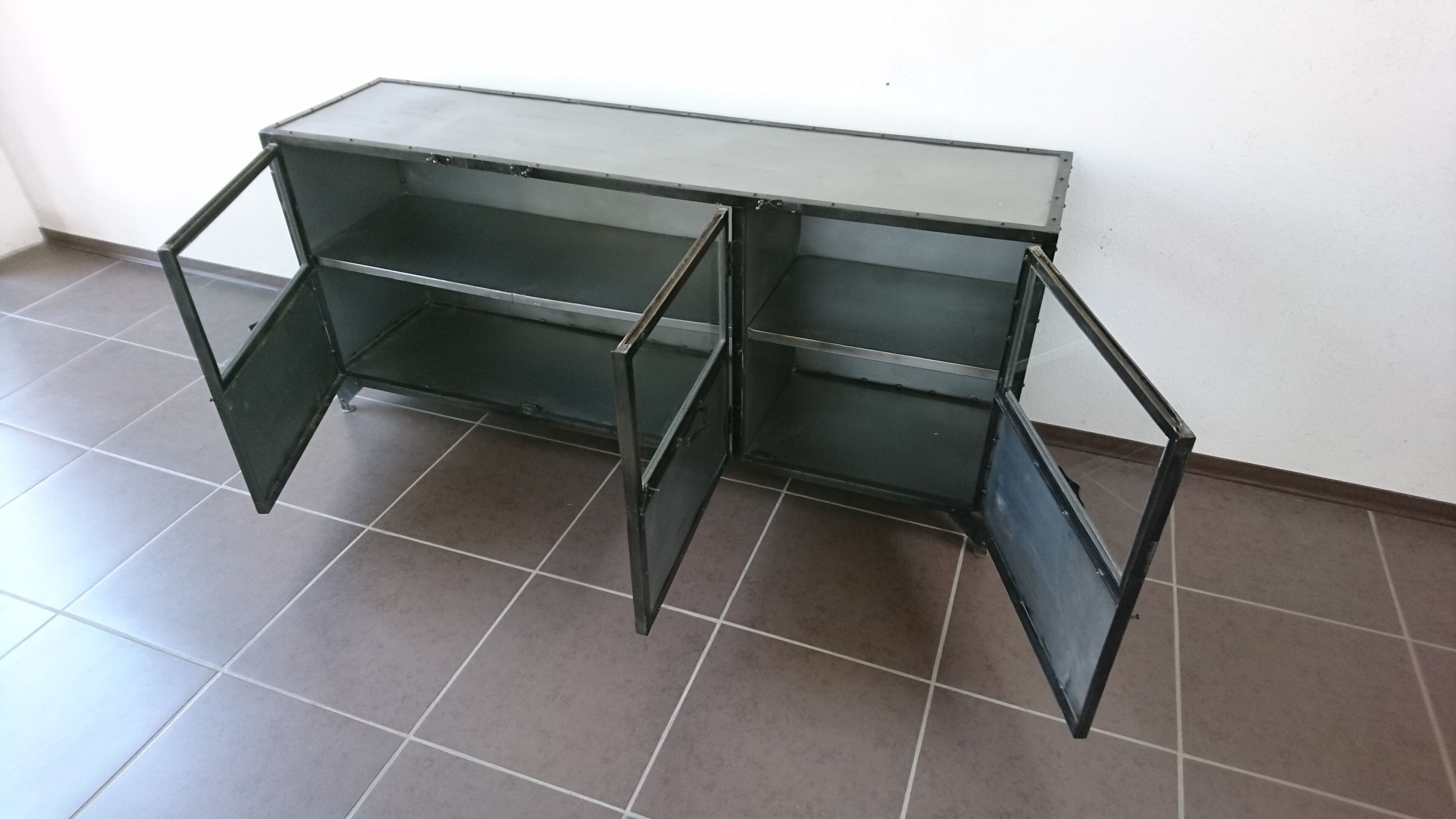Vintage industrial metal sideboard