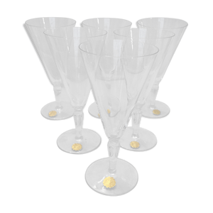 Ensemble de 6 flutes en cristal