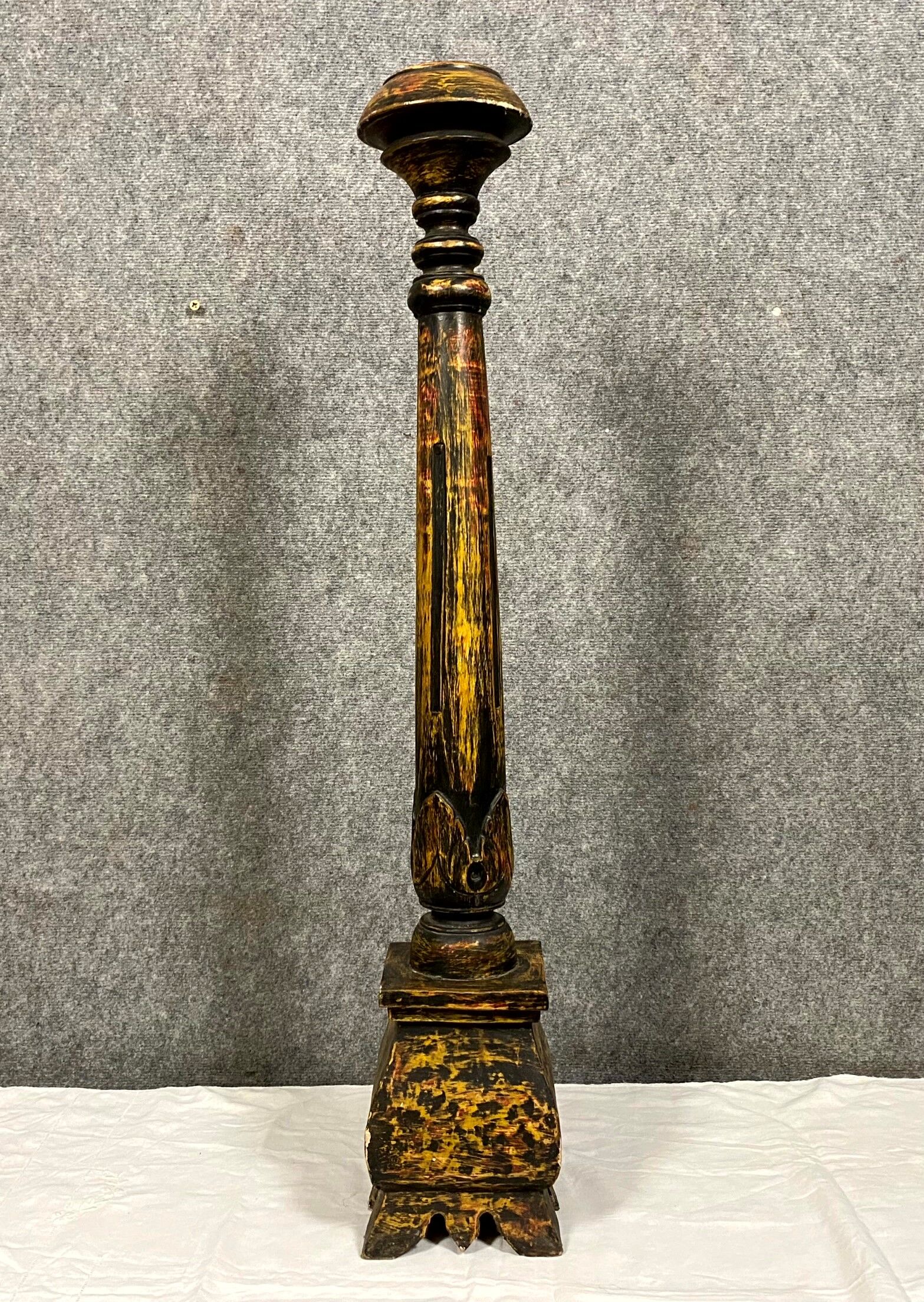 Candle period 18th century in polychrome wood