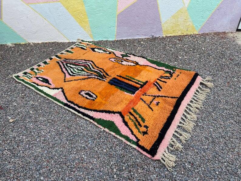 Moroccan orange rug- Berber Rug 150/250cm