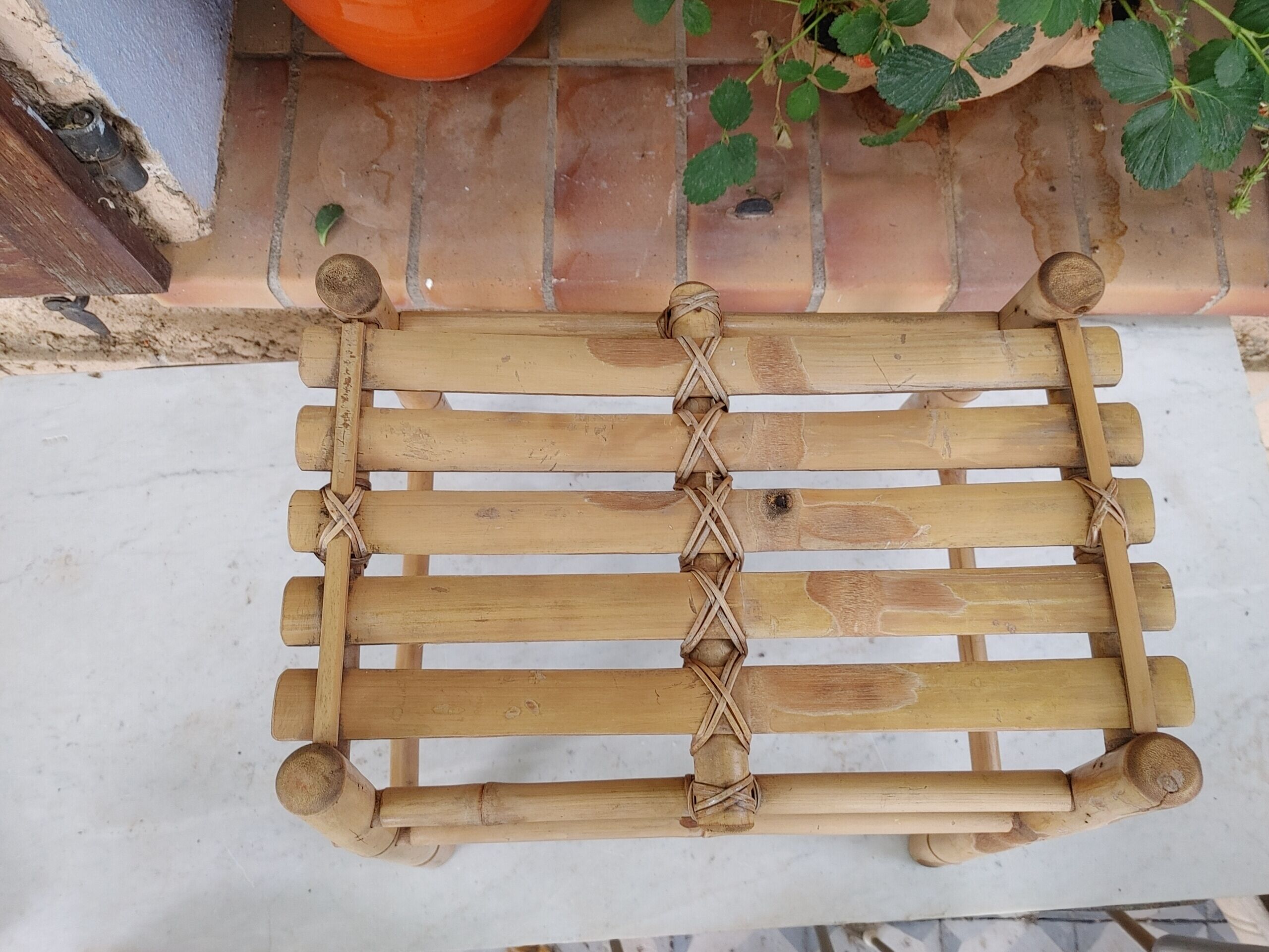 Vintage bamboo bench from the 60/70