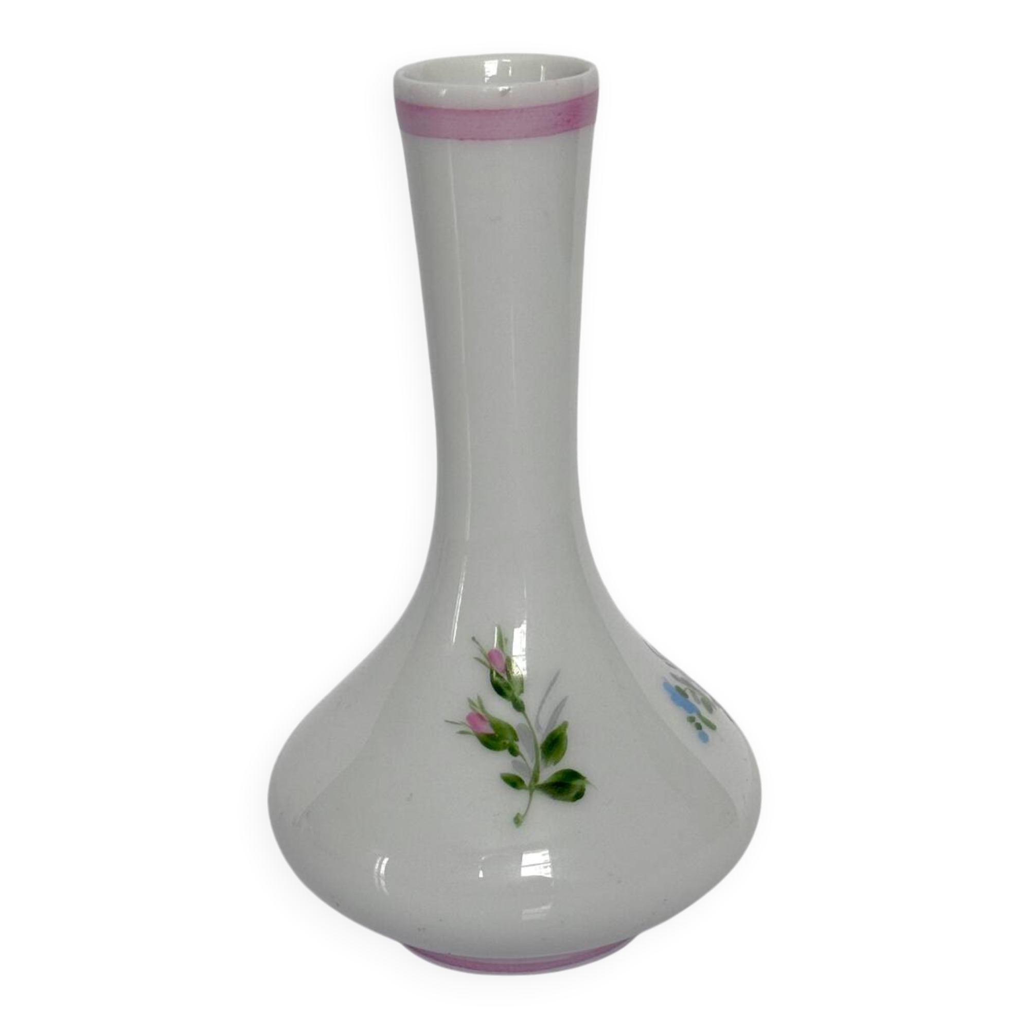 Hand-painted Limoges porcelain soliflore | Ribbon/Bow