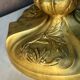 Beautiful and old oil lamp in gilded bronze, attributed to Georges Leleu