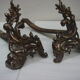 Paire de chenets en bronze Louis XV