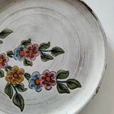 Assiette grès émaillé motif floral