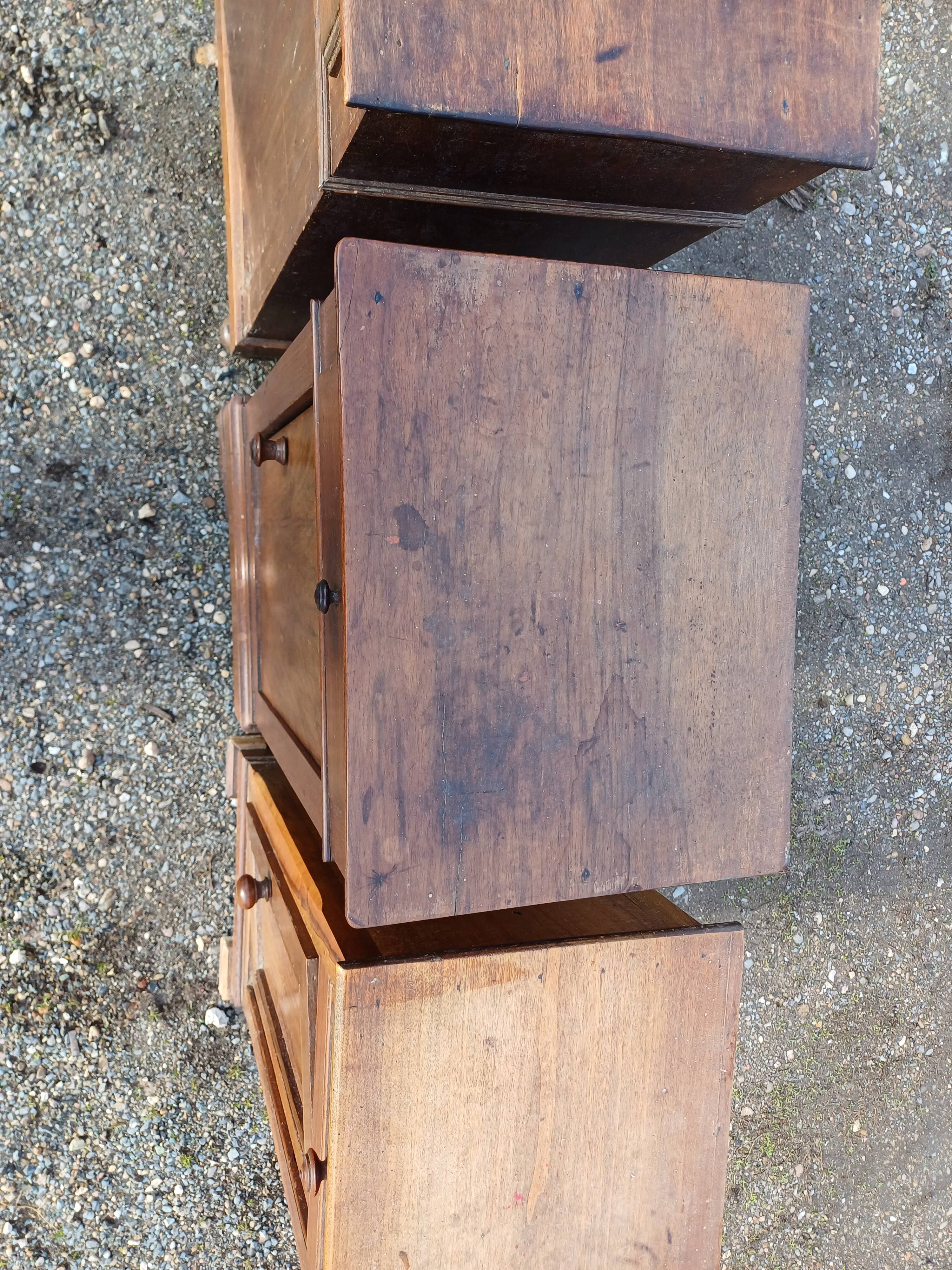 3 Walnut Nightstands 19th