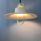 Vintage Dijkstra pendant lamp white & chrome - mid century modern light fixture