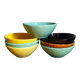 Seven vintage slip ceramic bowls