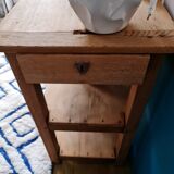 Draper's table in raw oak fully vitrified