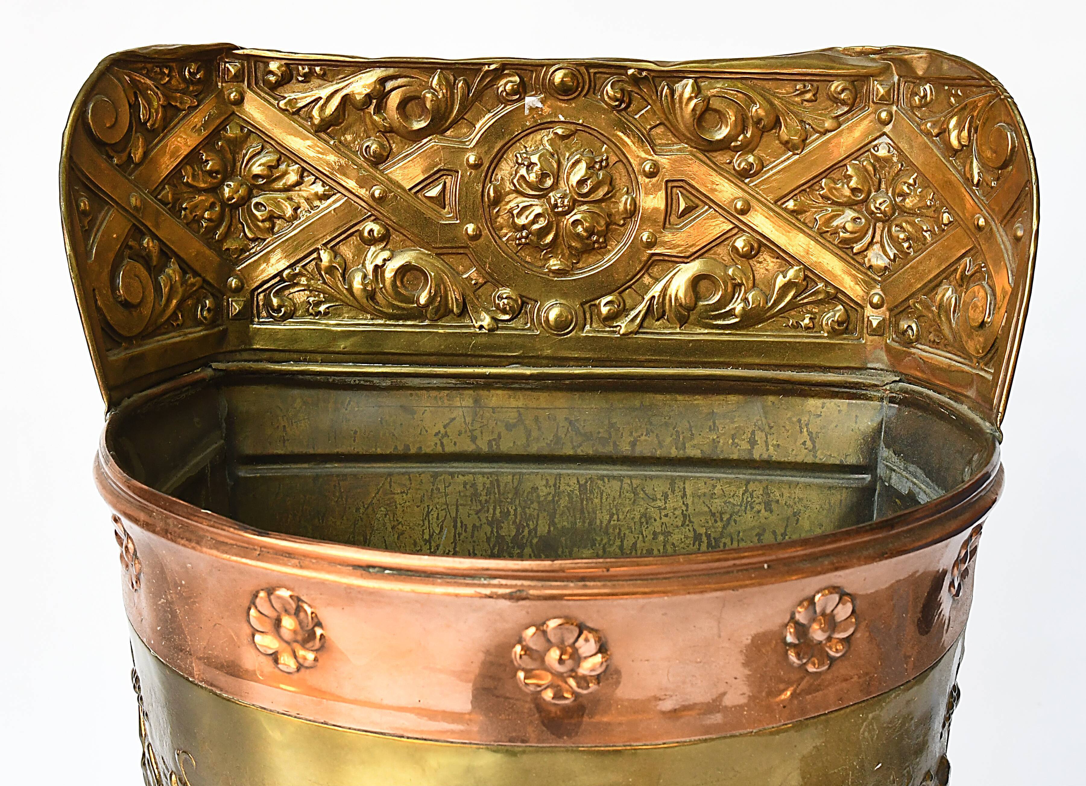 Copper umbrella door with repelled decoration