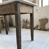 Oak and marble farm table