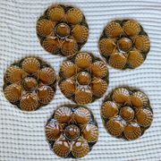 Set of 6 Sarreguemines oyster plates