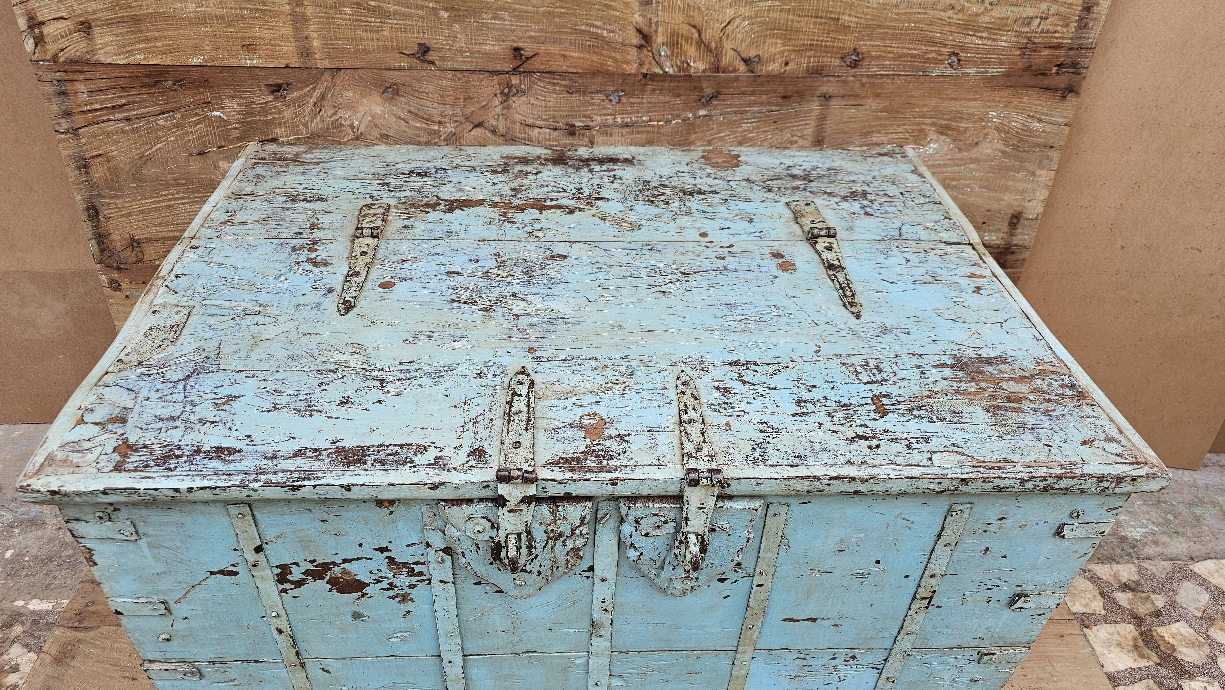 Antique Burmese teak dowry chest