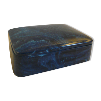 Vintage jewelry box in marble and lapis lazuli, old interior decoration, jewelry box