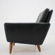 1960s black lether danish armchair