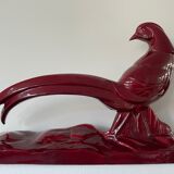 Faisan Art déco de Lemanceau fait par Saint Clément. Céramique vintage Charles Lemanceau.