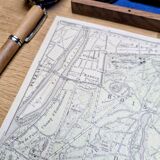 Bois de Boulogne, old map, printed in 1914.