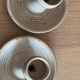 Set of 2 stoneware candlesticks from the marsh.