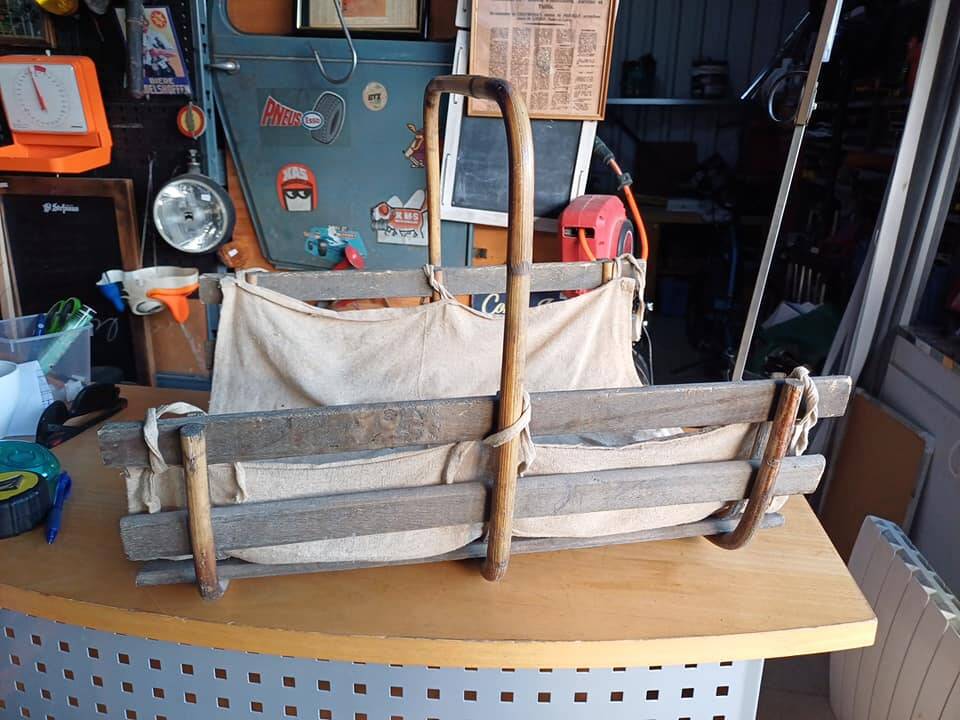 Log storage basket bamboo wood