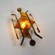 Brutalist glass wall sconce by Longobard, Italy 1960s