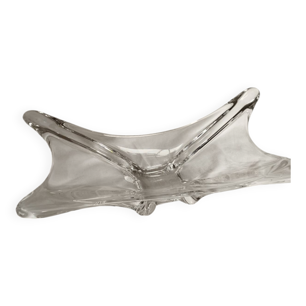 Centre de table vintage – Verre pressé / cristal – Forme étoile – Années 50