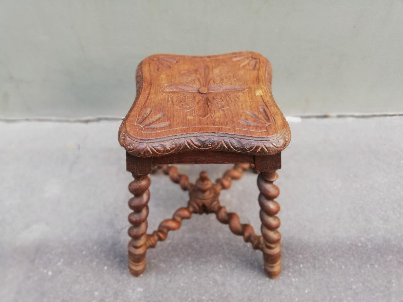 Ancient oak tabouret