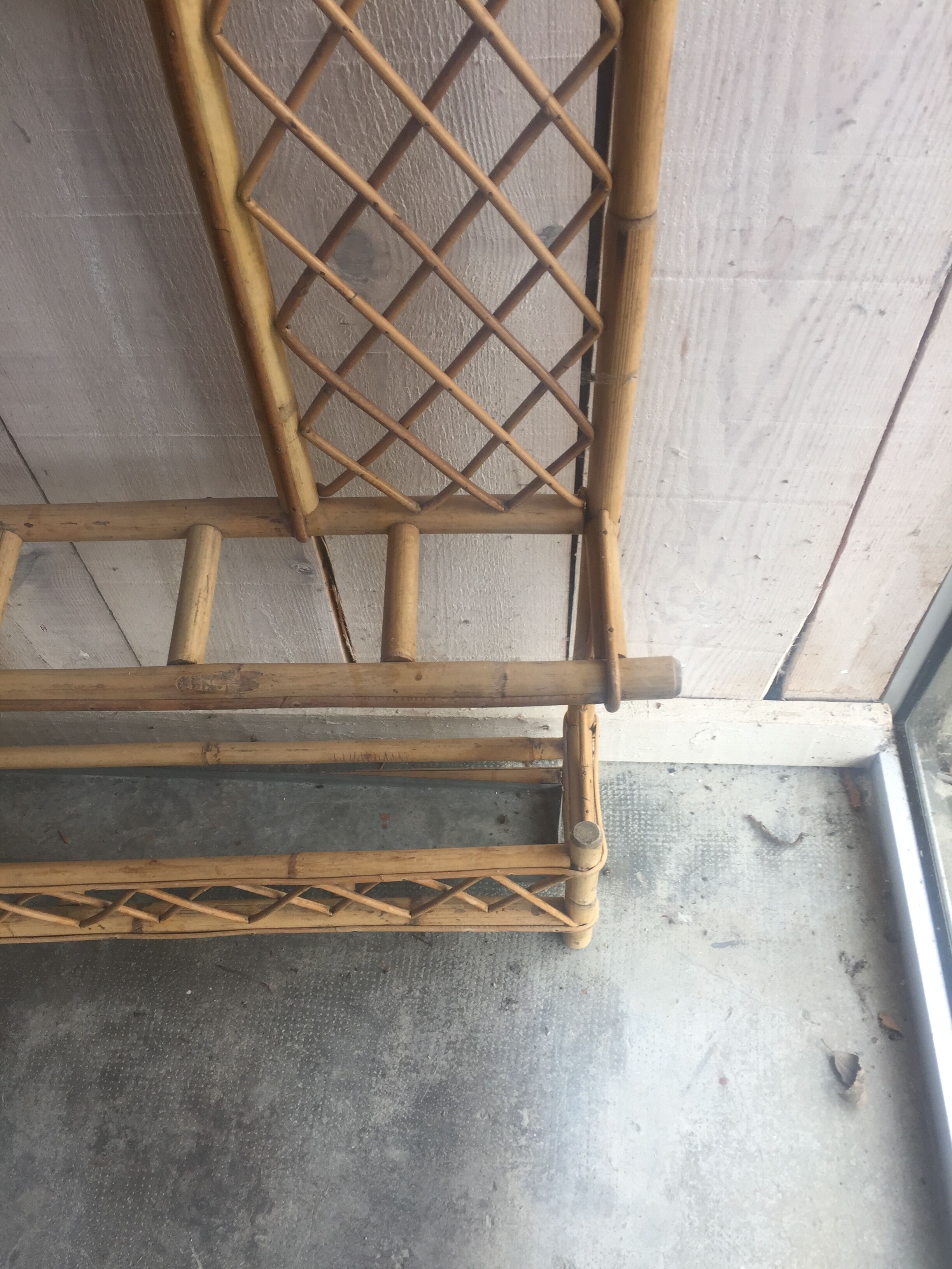 Rattan coat holder and mirror