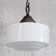 Opaline Glass and Brass Stepped Pendant Light