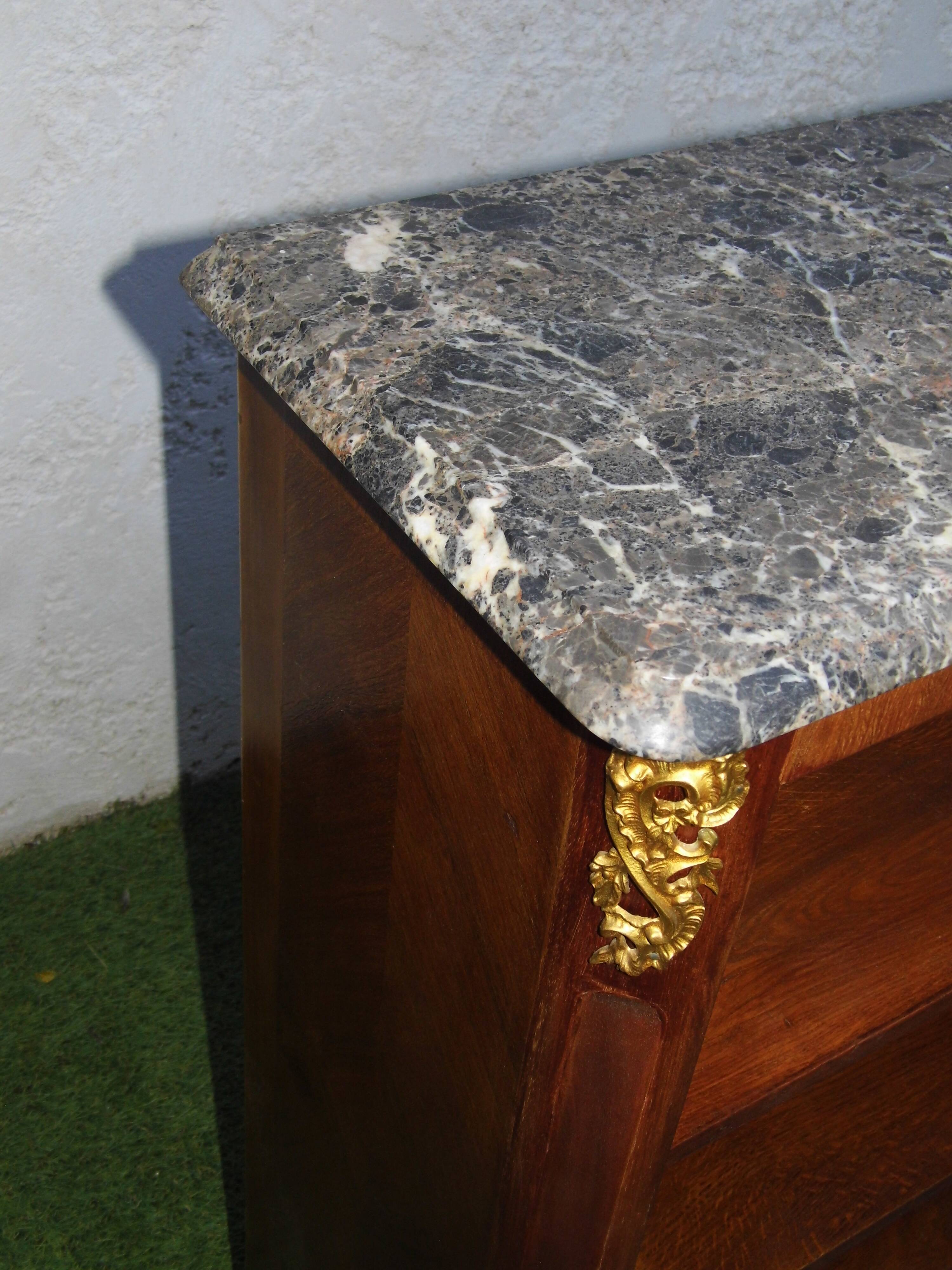 Cabinet bibus library Louis XV rosewood and marble very good condition XIXth siecle