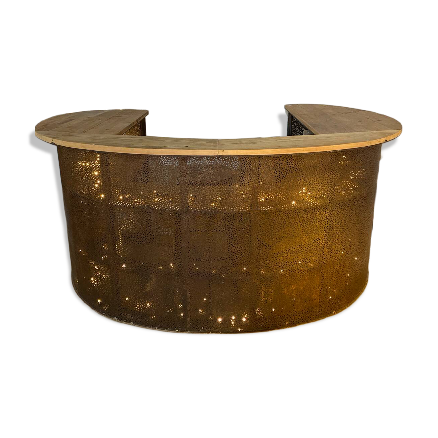 Iron and wood bar counter