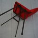 Lot of 3 chairs single-piece red "party room" vintage 1970s
