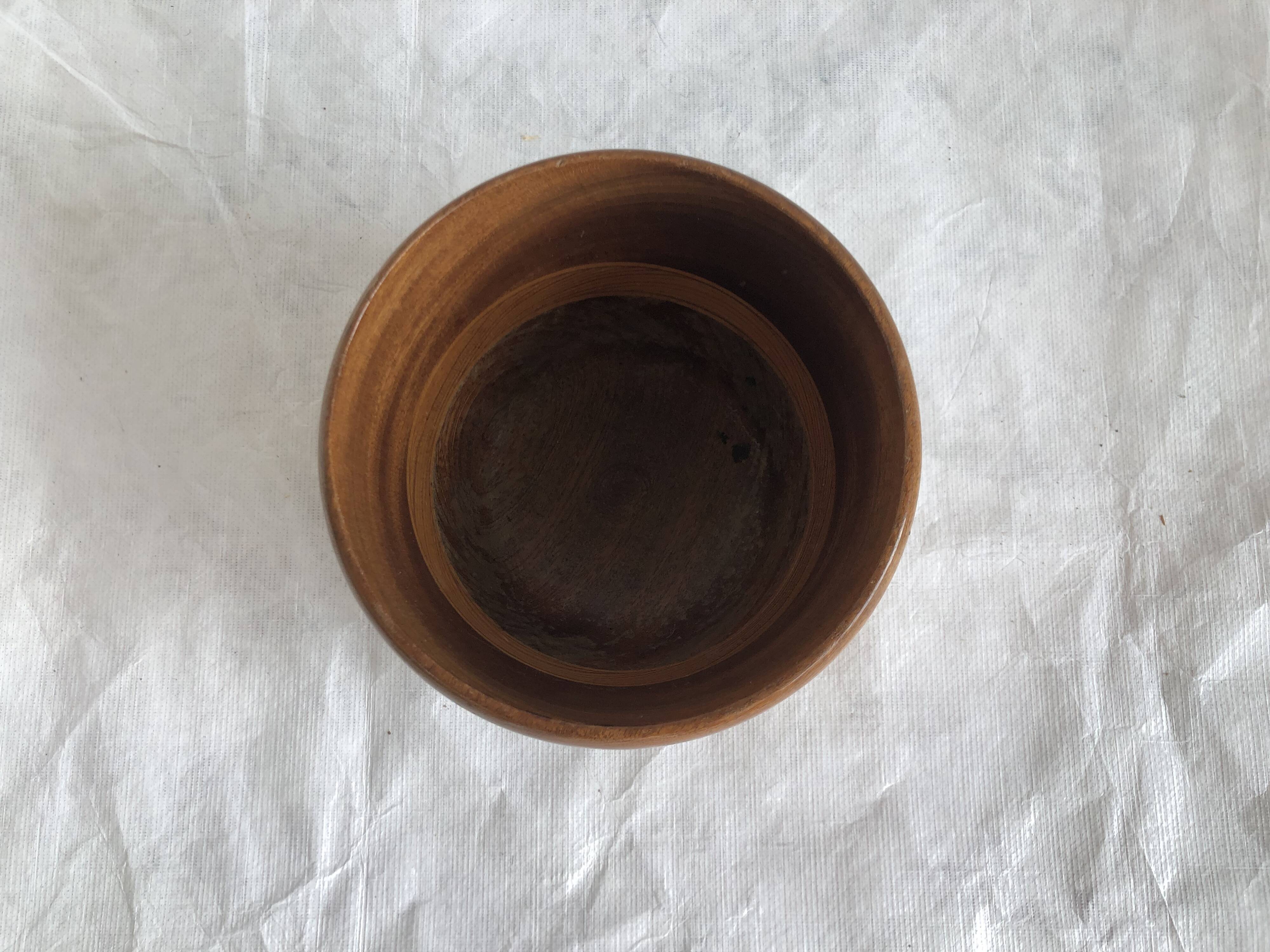 Vintage teak and birch bowl