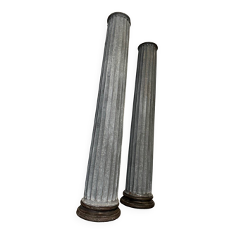 Hollow zinc theater columns