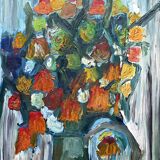 Bouquet art brut signé daté 1967