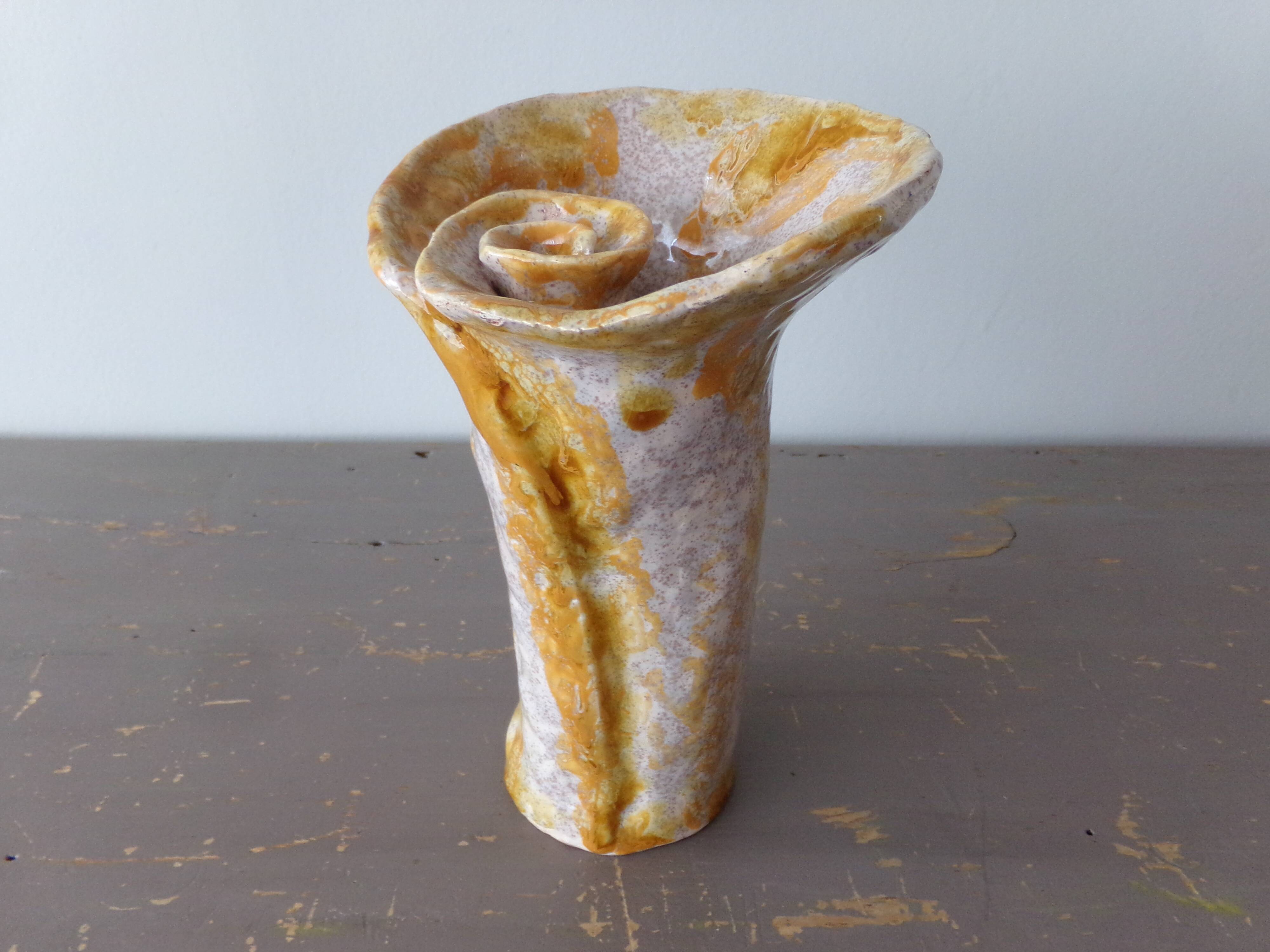Rolled ceramic vase