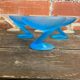 Set of 6 zig zag design ice cream bowls la rochere frosted glass france