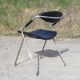Armchair model "Rugby" design Gilbert Steiner Chrome and Black - 60s
