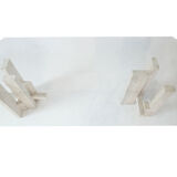 Rare architectural travertine table by Willy Ballez