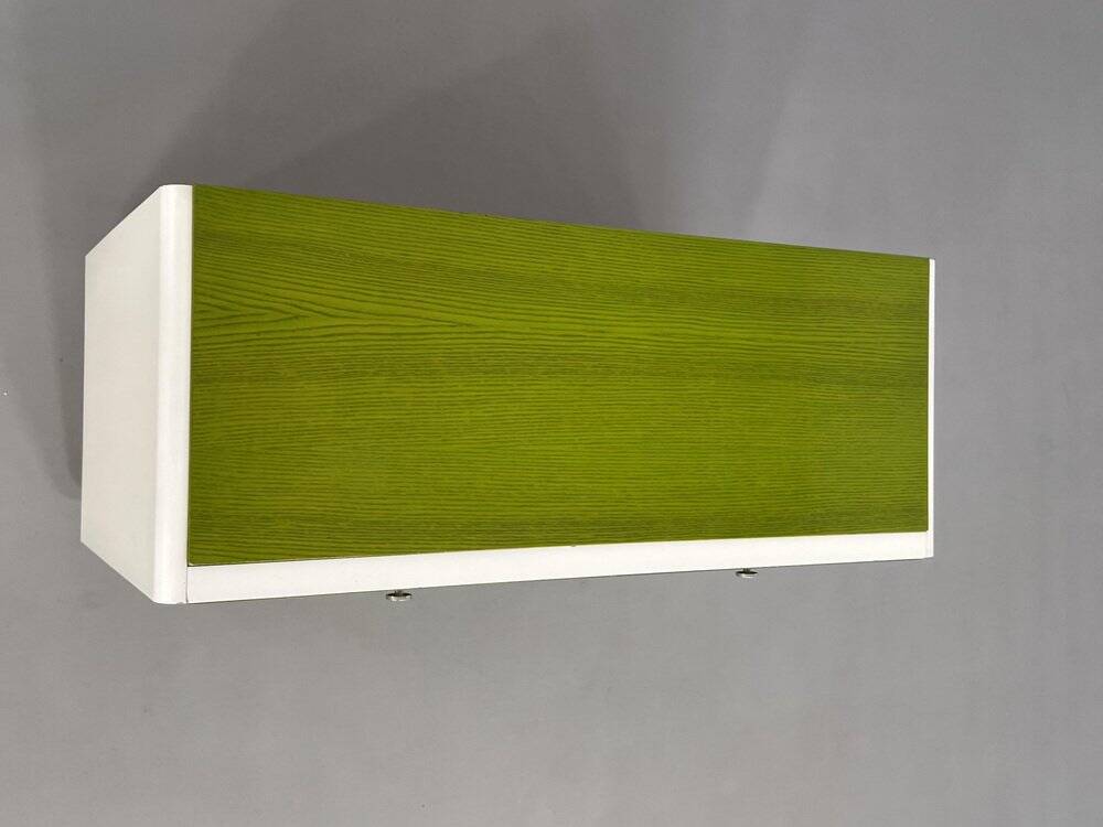 Vintage 6-drawer chest in beige wood and green varnish, Norway, 1960s