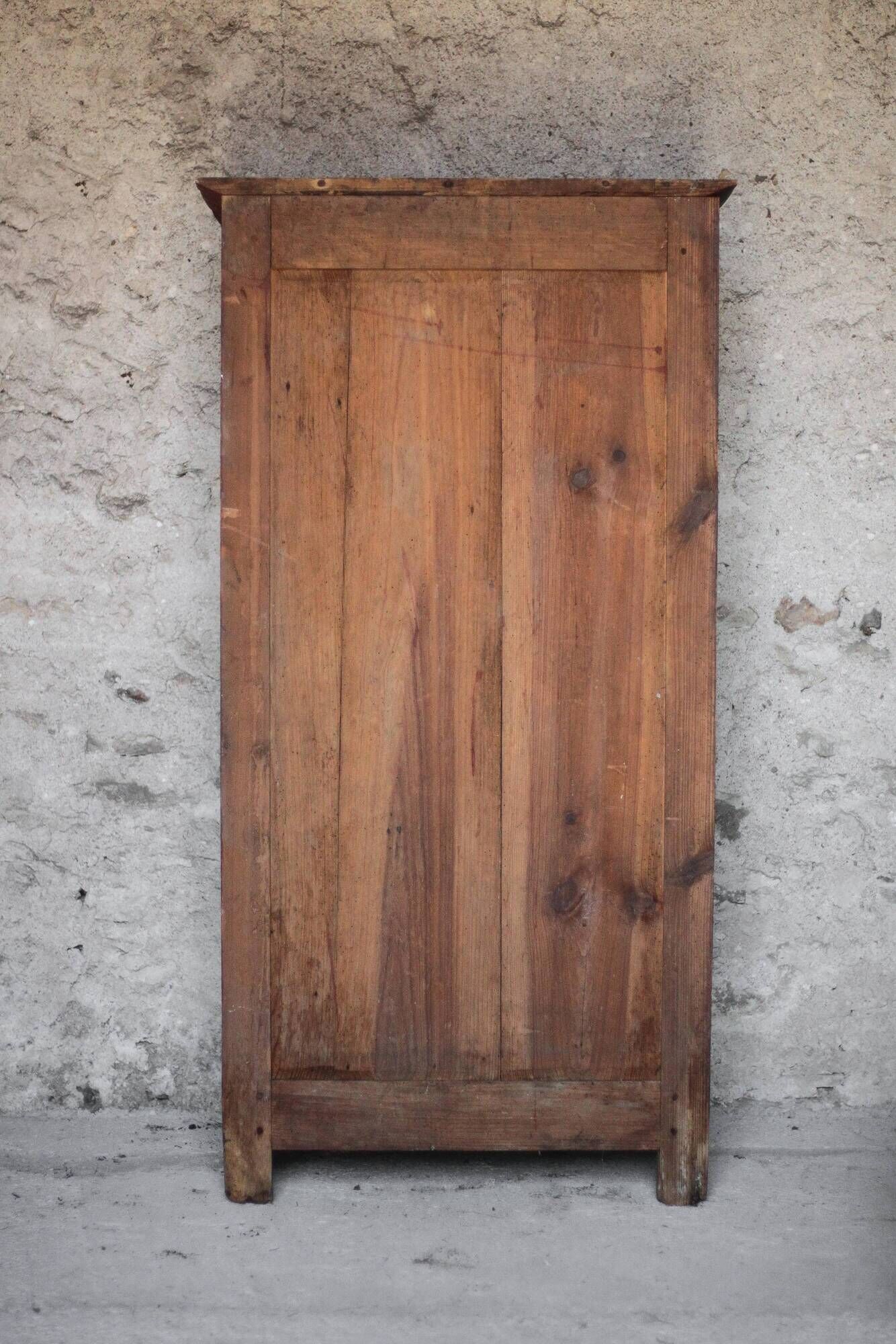 Antique wooden cabinet with 1 door, storage unit, bonnetière, kitchen furniture.