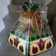 Vintage pendant light with multicoloured stained glass.