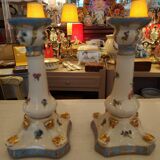 2 porcelain candlesticks