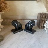 Pair of CAB Art Deco Ceramic Ram Bookends