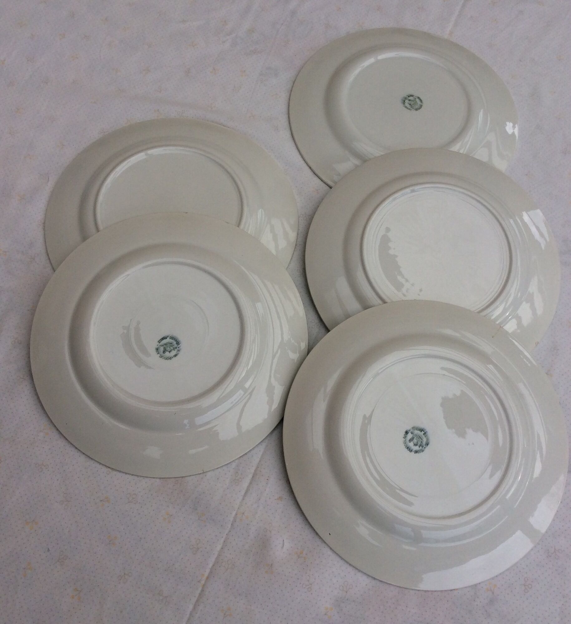Set of 8 plates Ceranord St-Amand semi-porcelaine