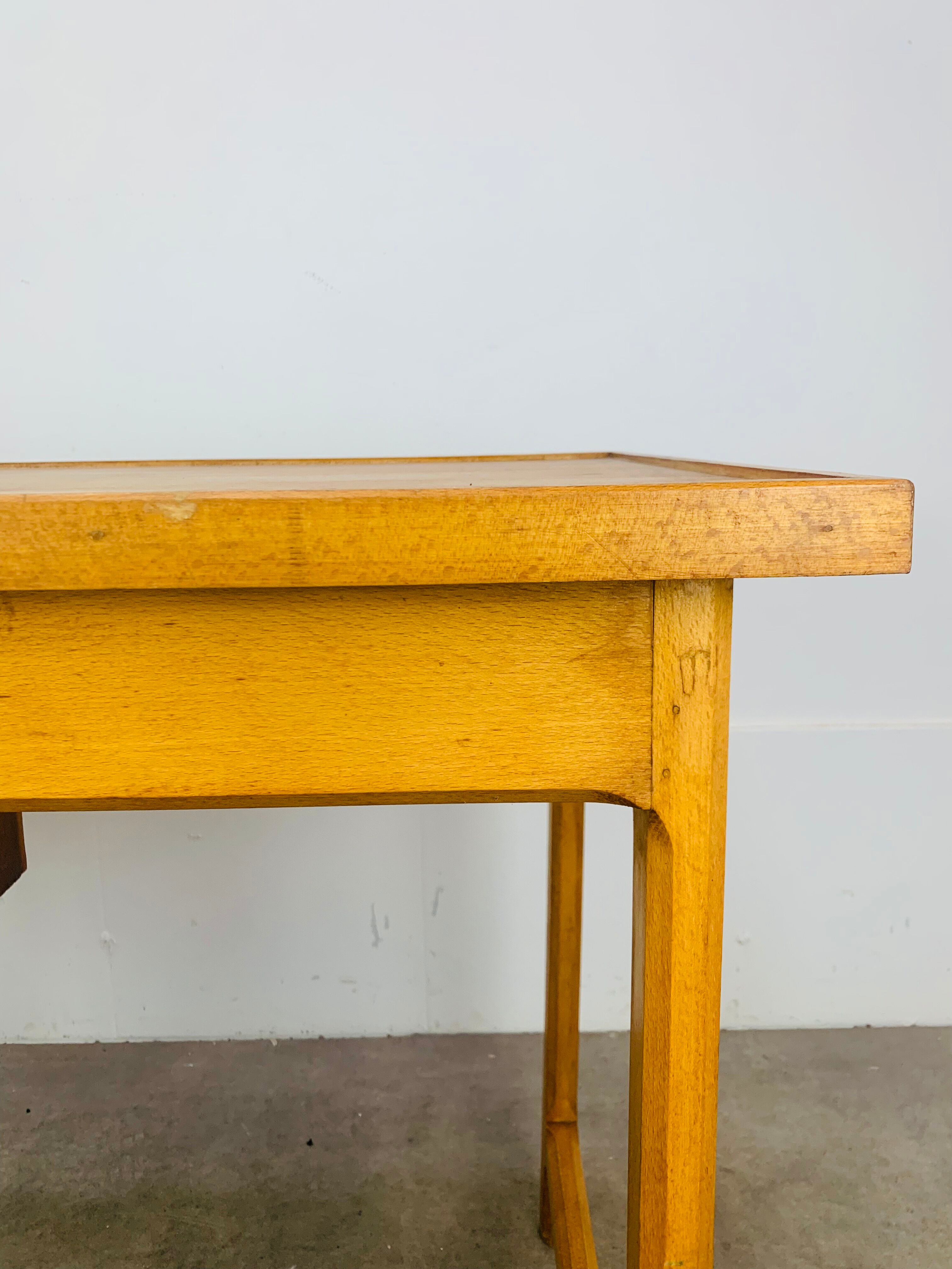 1950s wooden desk reconstruction, vintage