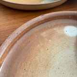 Natural stoneware plate 1970 vintage ceramic beige