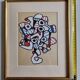Silkscreen print after Jean Dubuffet, framed, 1970s, 25 x 31 cm
