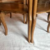 pedestal table, walnut side table