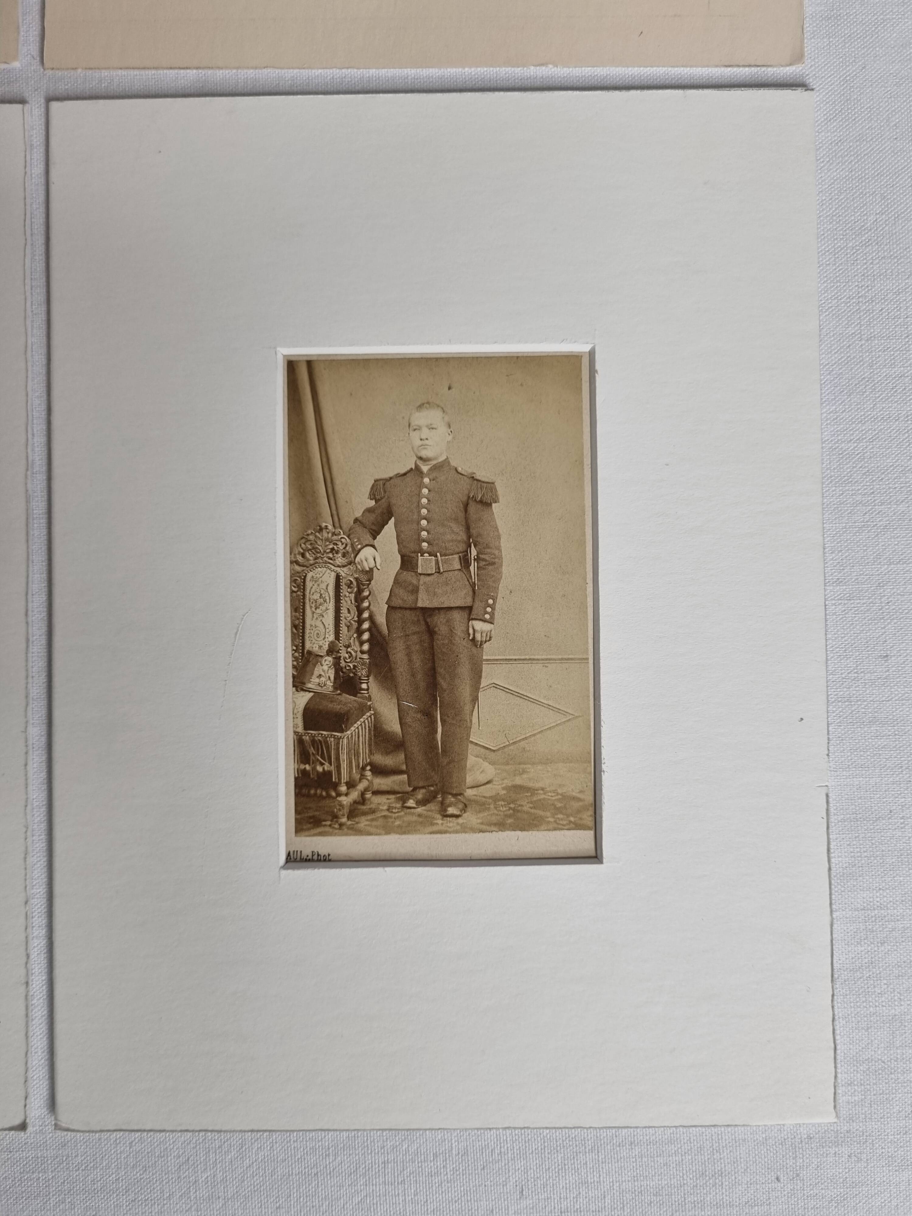 Set of 6 mounted old photographs, 19th century studio portraits