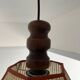 Suspension vintage en bois et cannage